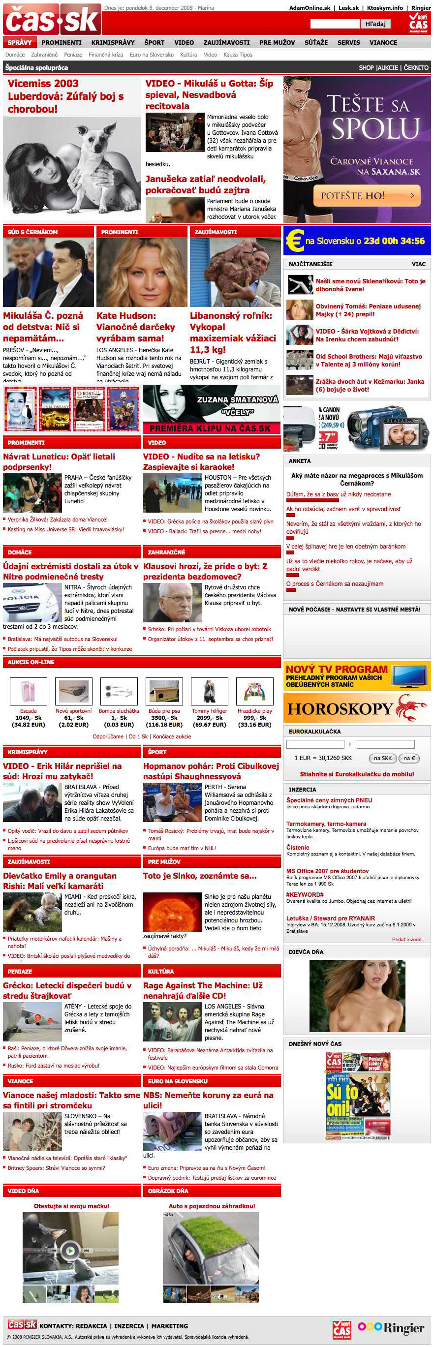 cas.sk titulka do decembra 2008