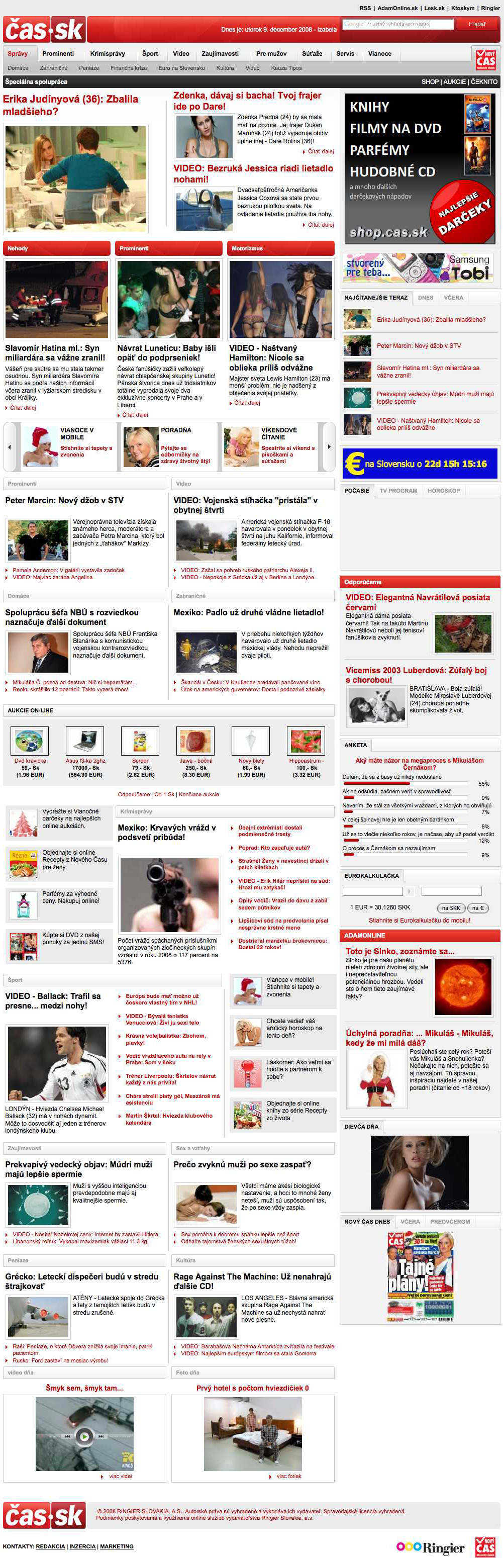 cas.sk titulka od decembra 2008