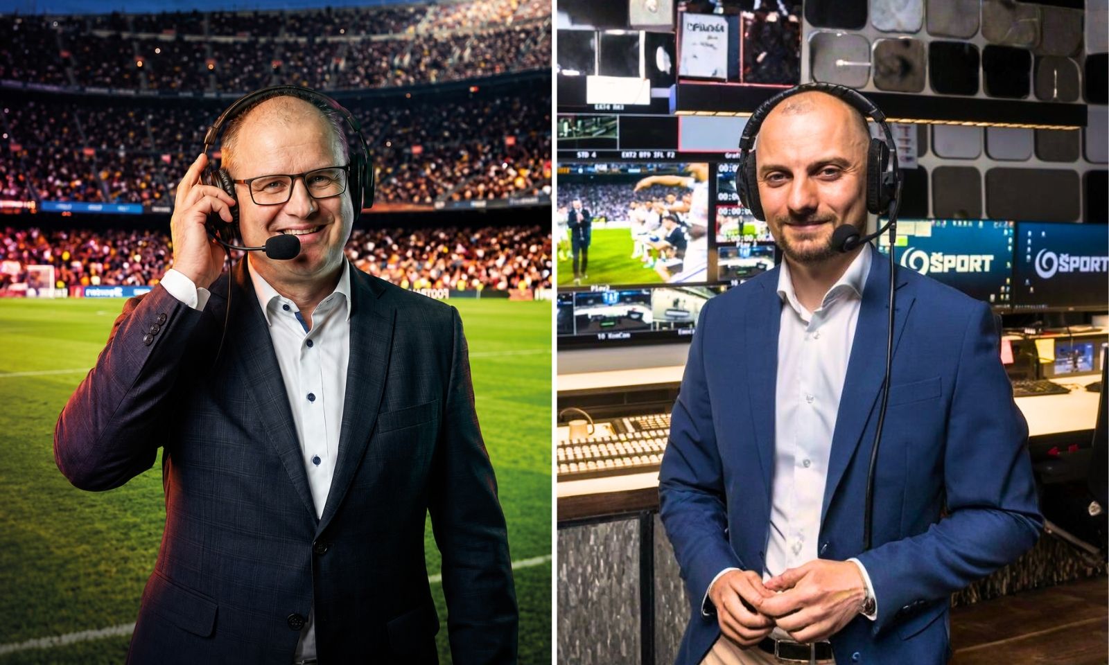 Futbalový komentátor STVR Marcel Merčiak a JOJ Michal Maťašovský