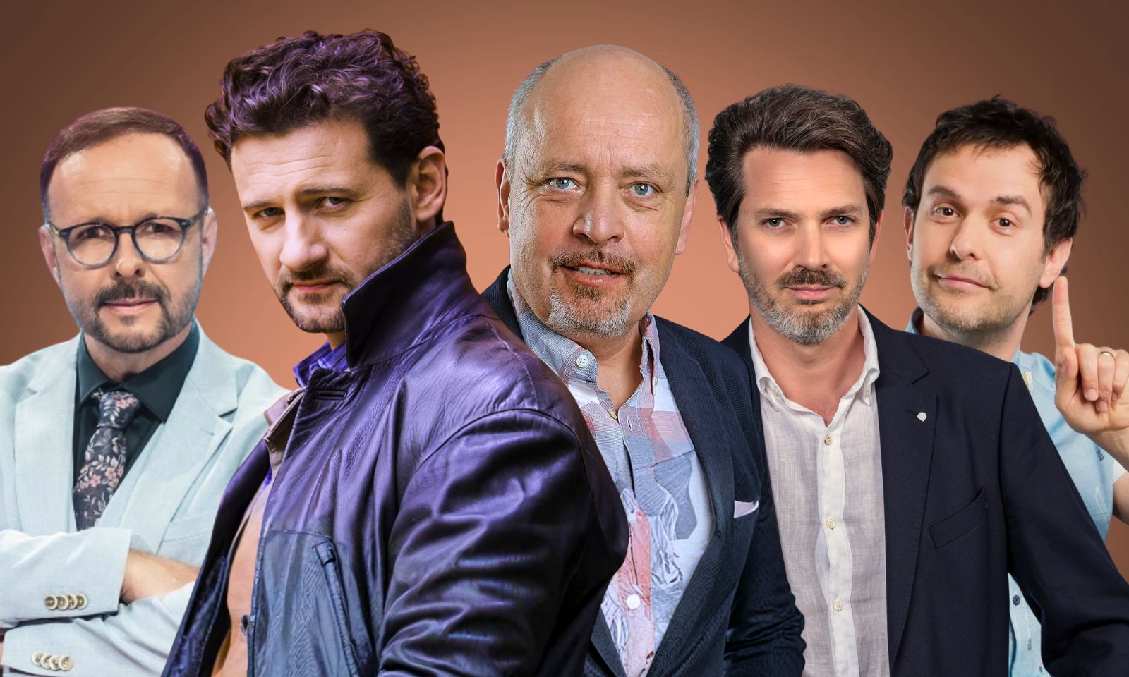 Rasťo Sokol, Marko Igonda, Matej Landl, Marek Majeský, Juraj Kemka ako hlasy Jednotky Slovenskej televízie