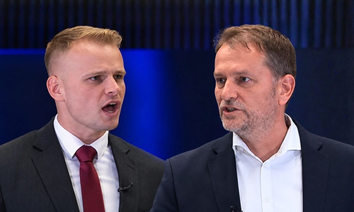Milan Mazurek z Republiky a Igor Matovič z Hnutia Slovensko v relácii Král na tahu