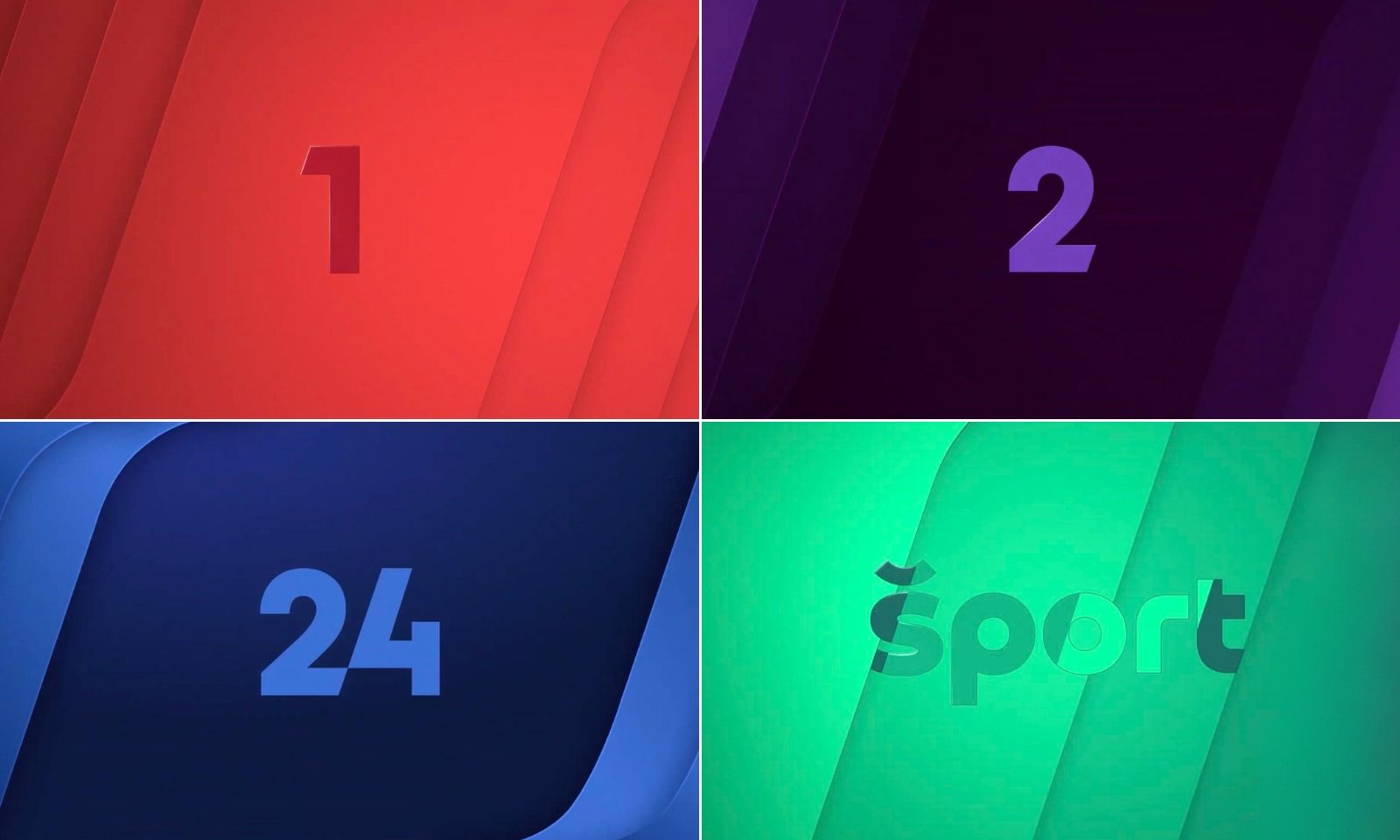 Televízna grafika a logá okruhov Jednotka, Dvojka, 24, Šport STVR od roku 2026