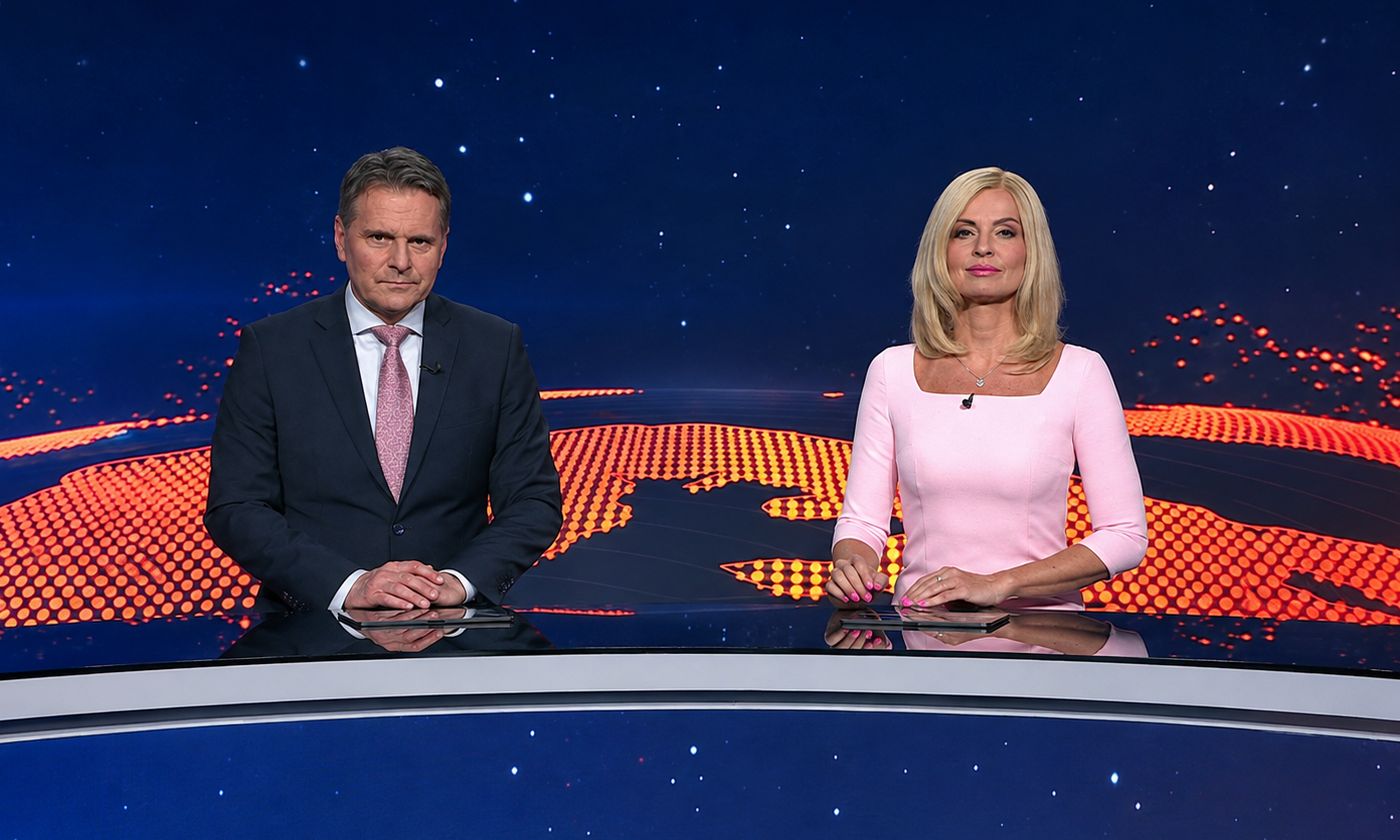 Jaroslav Zápala a Marianna Ďurianová v Televíznych novinách